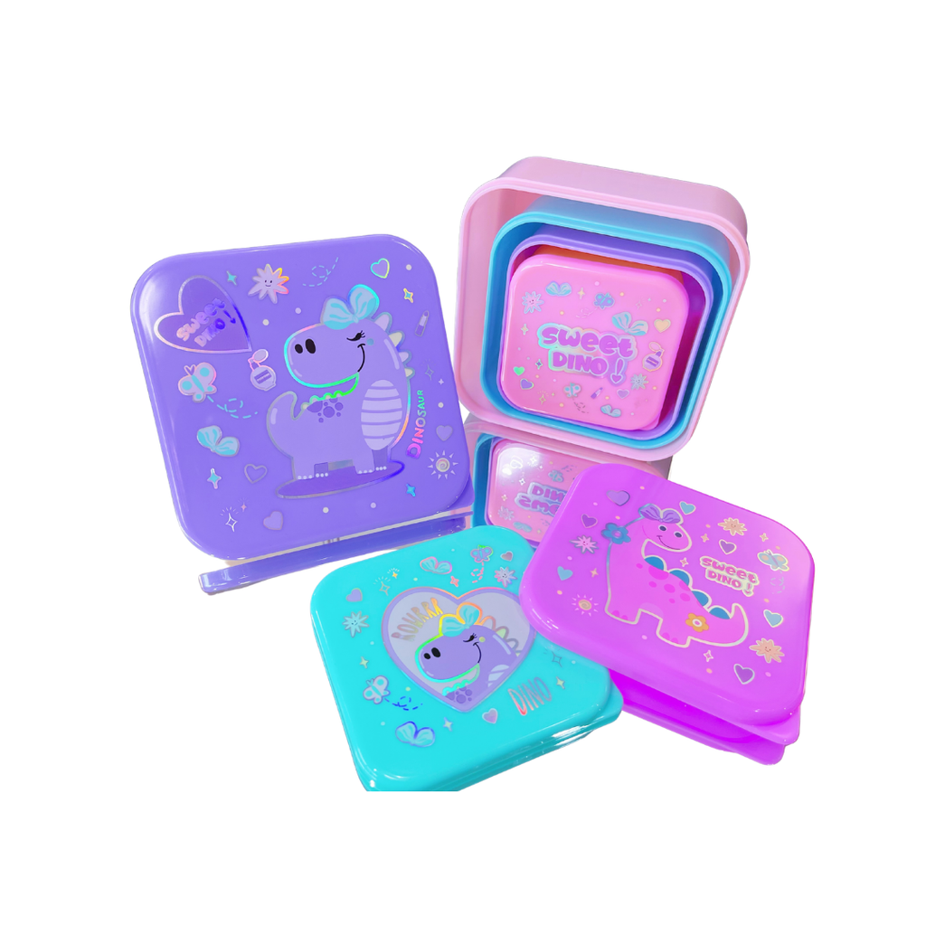 Bento Box Set - Purple Dino 5
