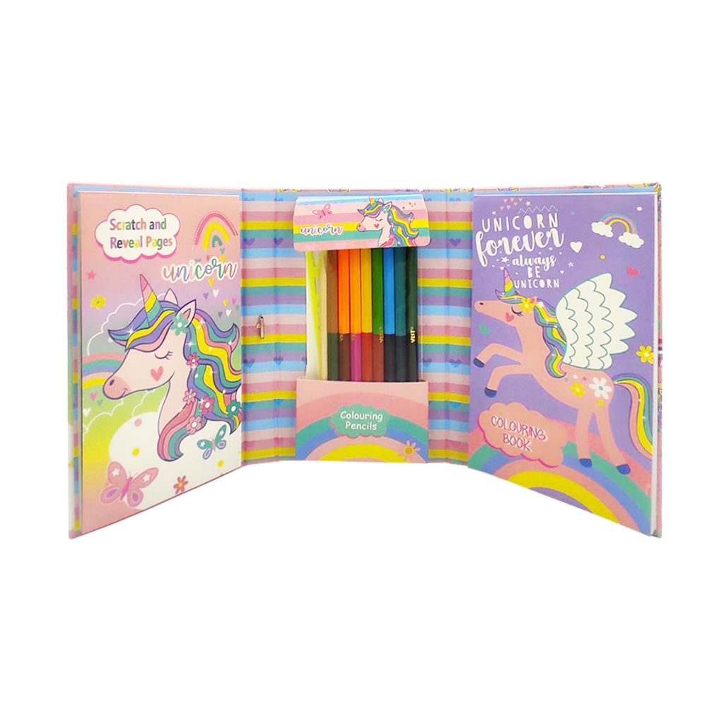 13 - unicorn - colouring book - open inside