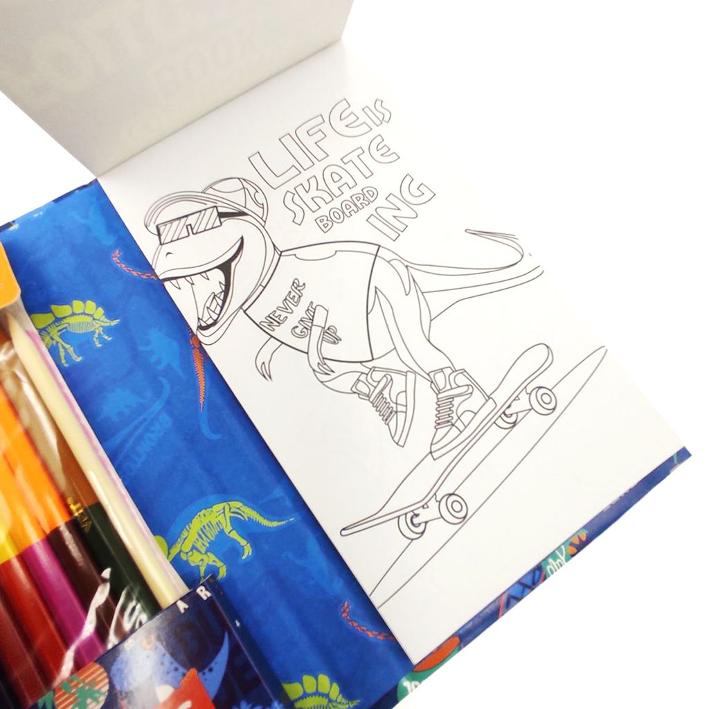 07 - dino - coloring book - close up - e