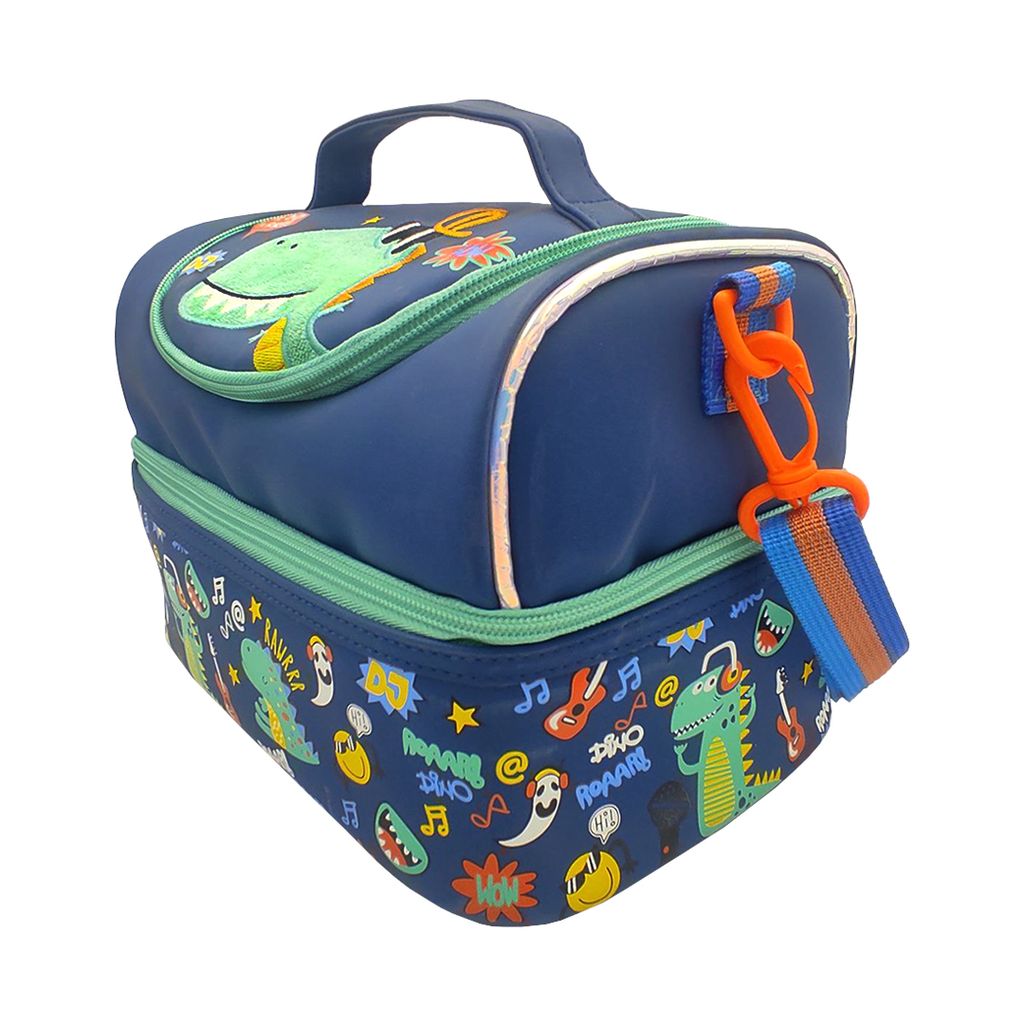 04 - lunch bag - dino - side view
