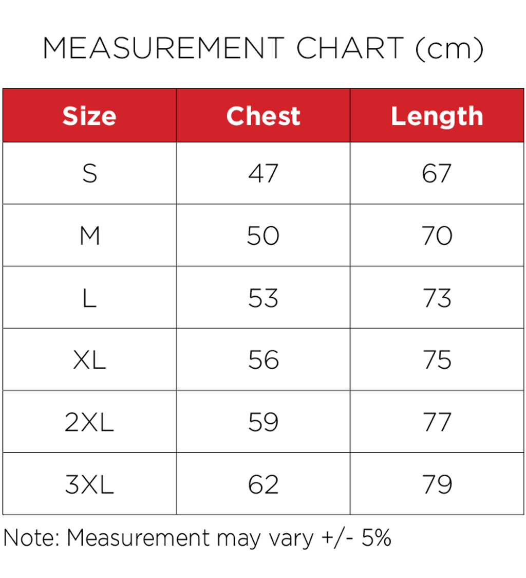 HUFFY_Tee_Measurement Charts