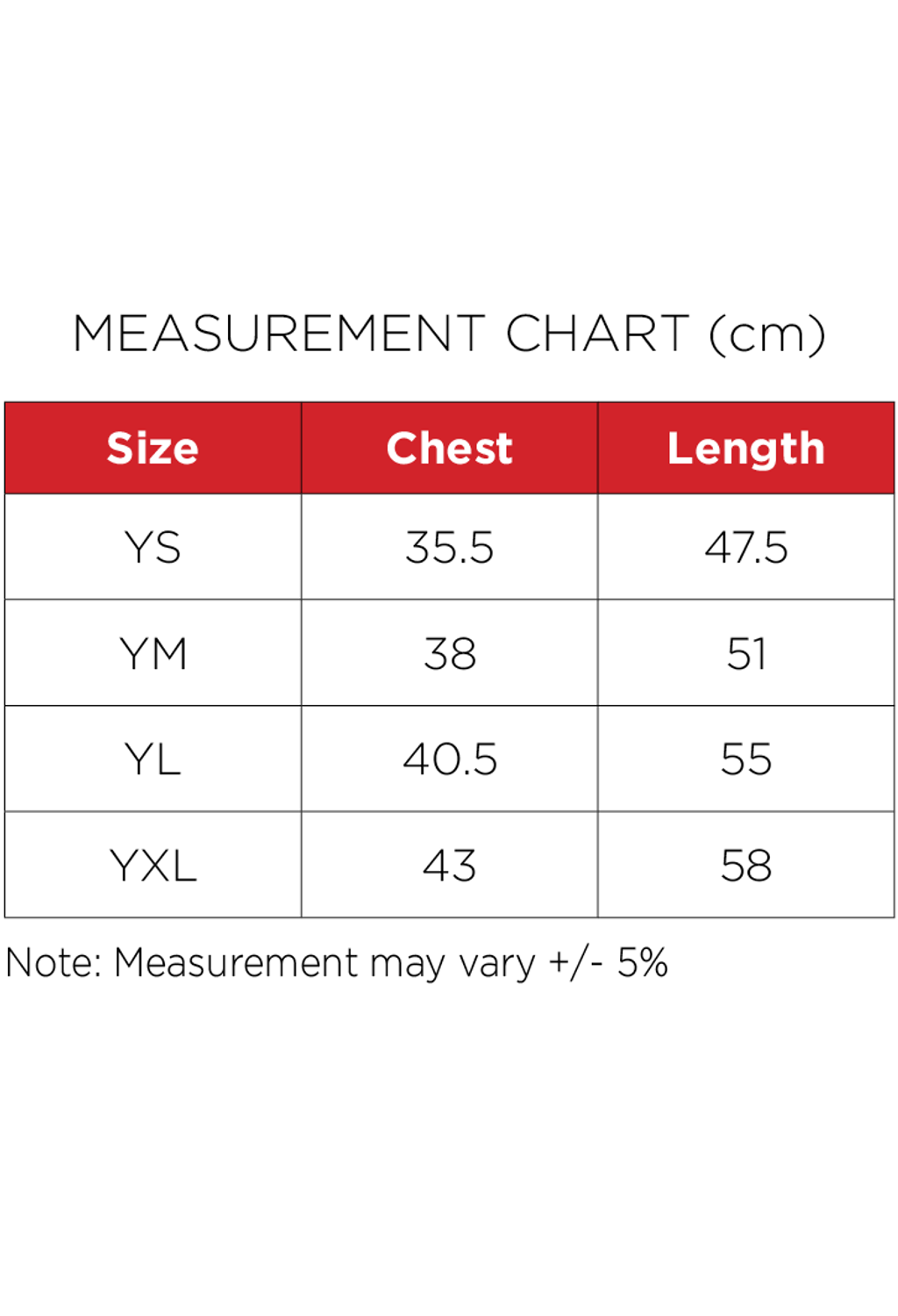 HUFFY_Tee_Measurement Charts2