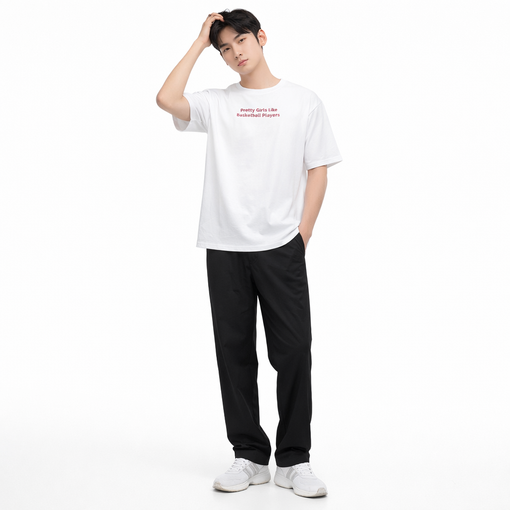 Confident pose in casual style