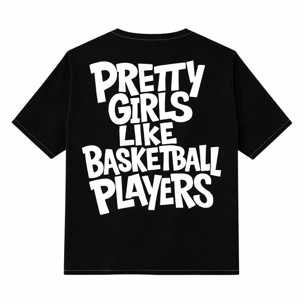 Pretty girls like basketball players T-shirt-2