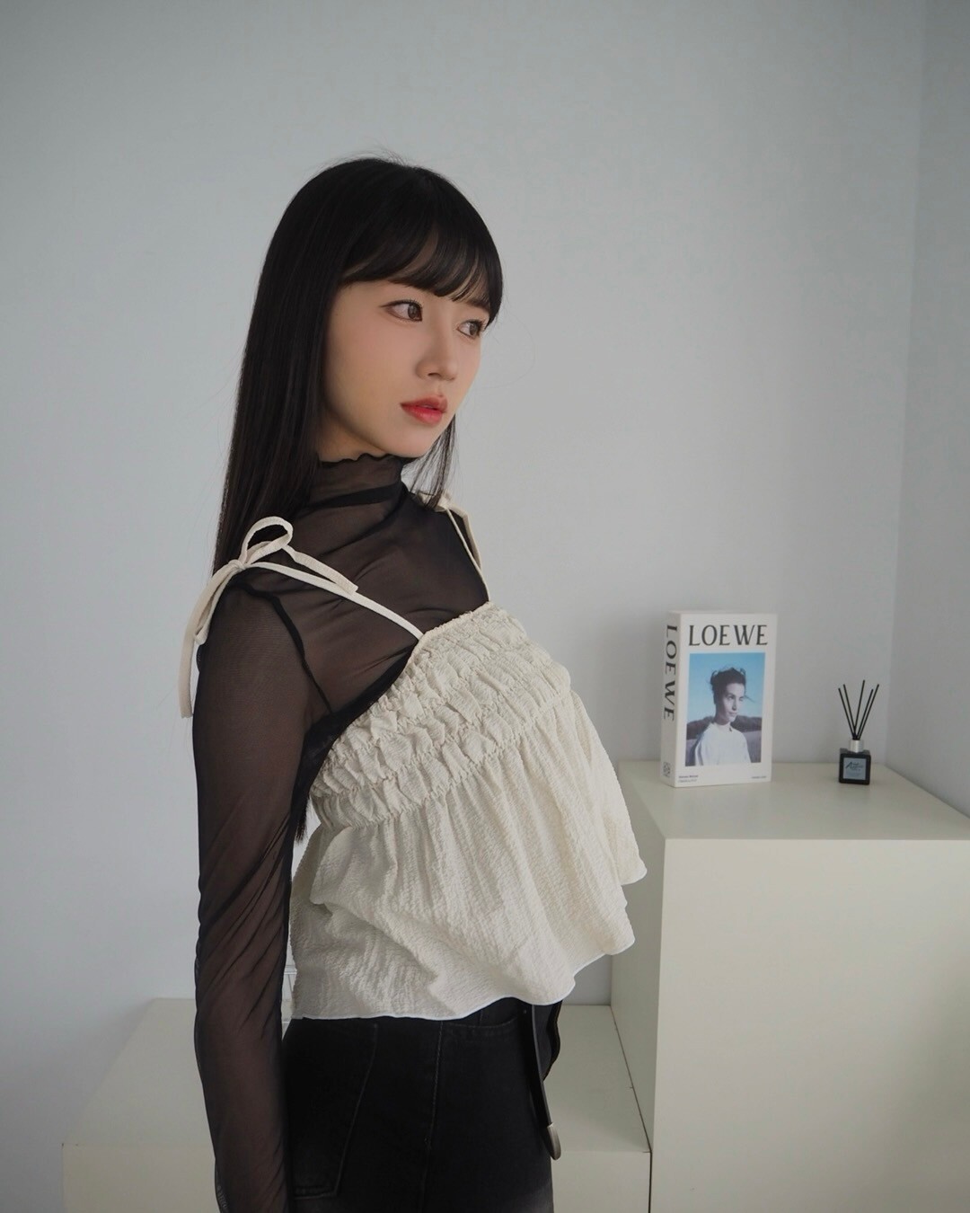 T16布查特花園杏色皺感細肩帶外罩衫 (5)