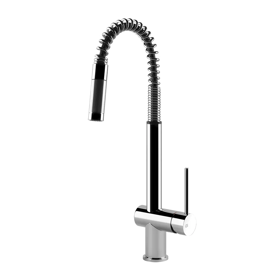 GESSI 909 亮鉻色檯面式單槍伸縮龍頭 原廠產品照