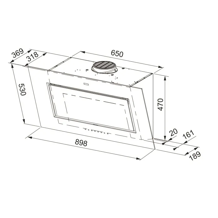 FRANKE_Vertical Hood_FMY PER PRO F90_Size Chart