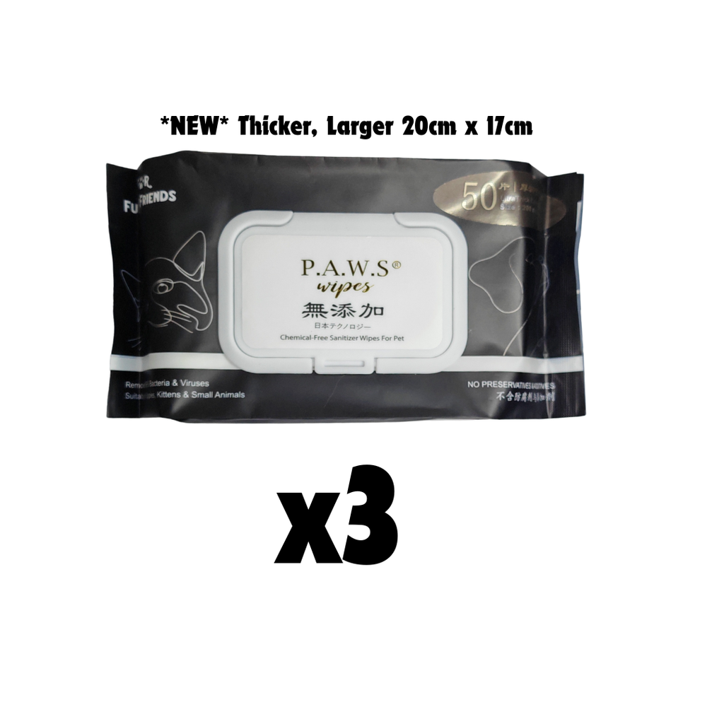 NEW P.A.W.S Wipes 50 sheets x 3