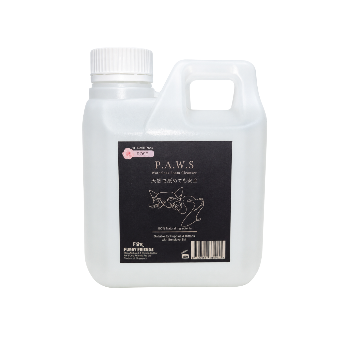 P.A.W.S Waterless Foam Cleanser 1L Refill