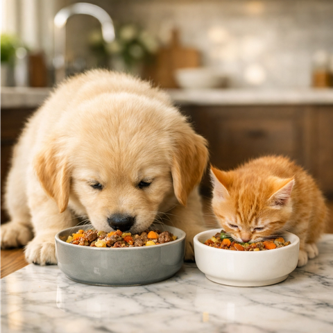square_puppies_kittens_eating