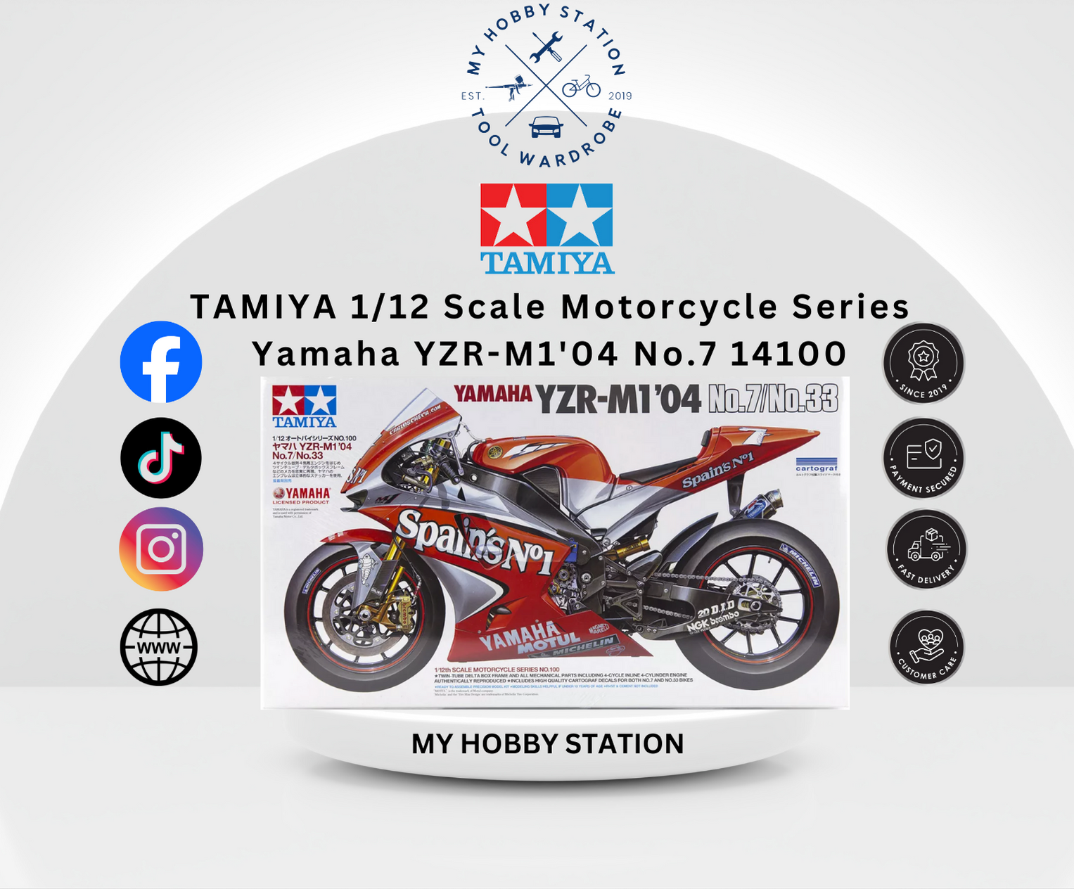 TAMIYA SCALE MODELS MOTORCYCLE #14100 - 1/12 YAMAHA YZR-M1 TAMIYA SCALE MODELS MOTORCYCLE #14100 - 1/12 YAMAHA YZR-M1
