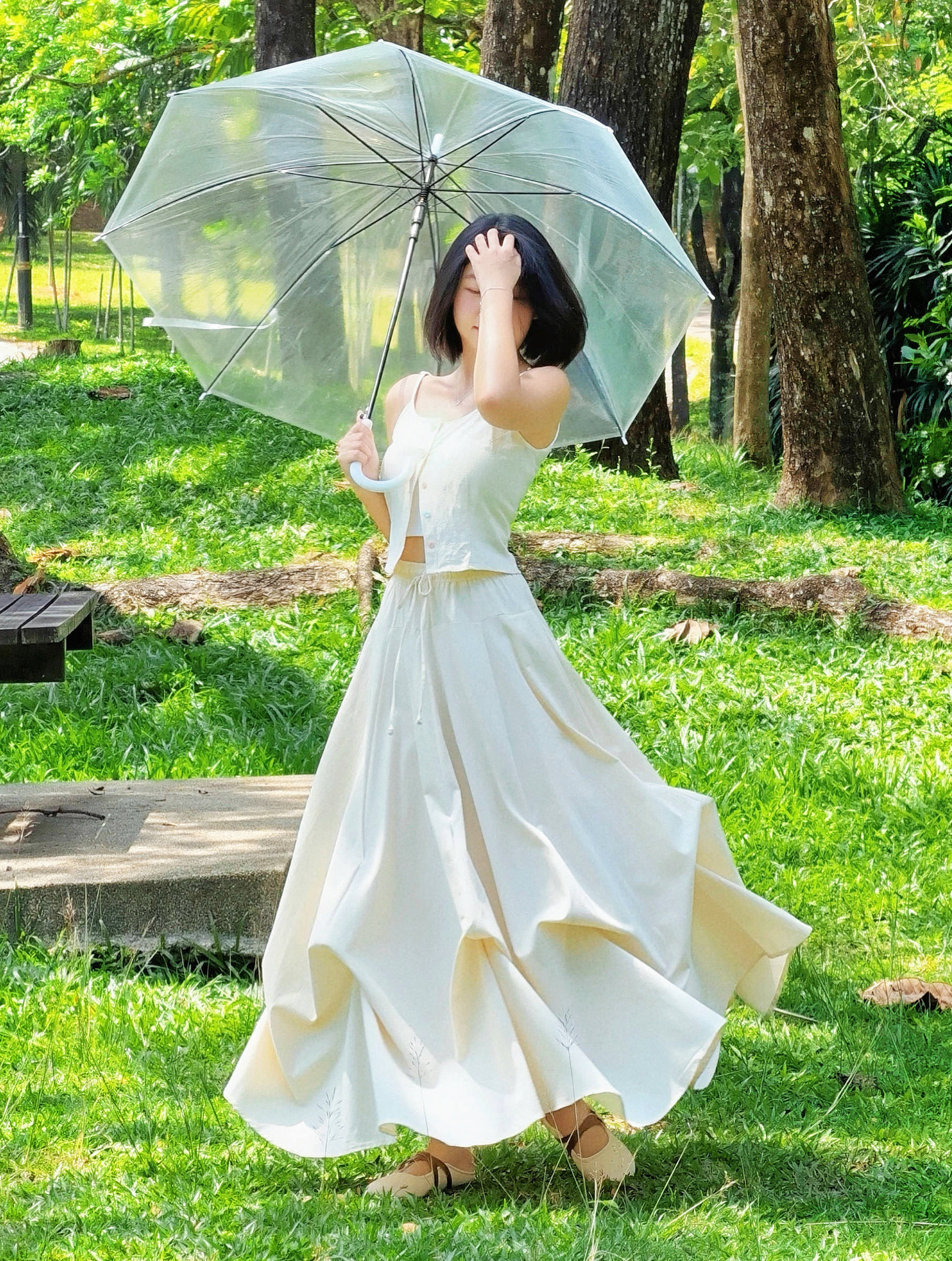 2 way balloon skirt - beige – Himawari Studio