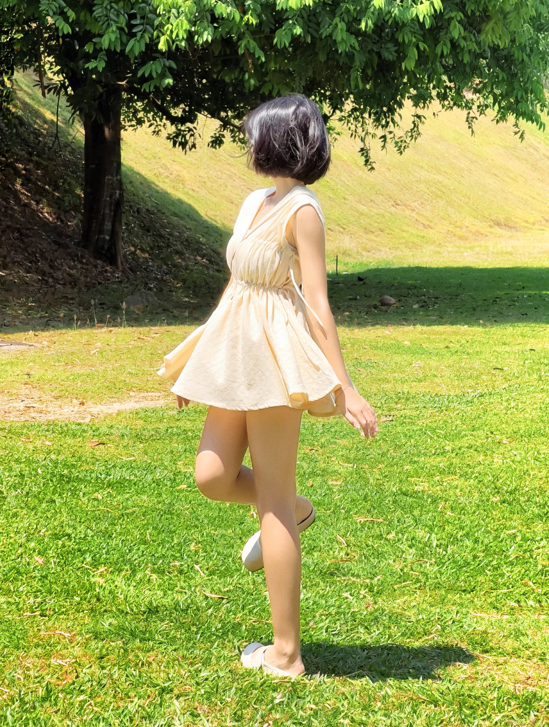 Himawari-website-Drawstring-Ruched-Mini-Dress-beige-3