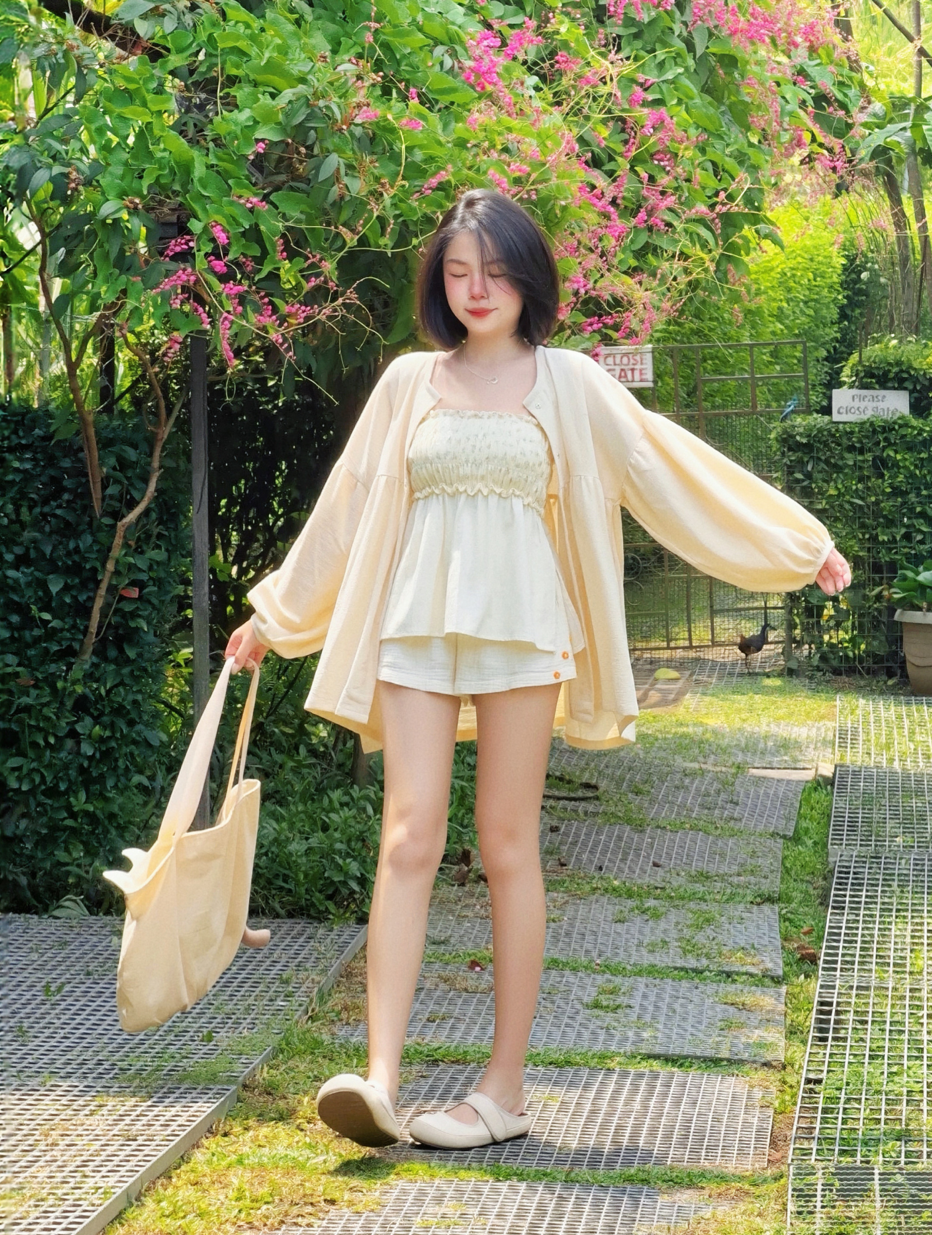 Himawari-website-button-mini-dress-beige-1