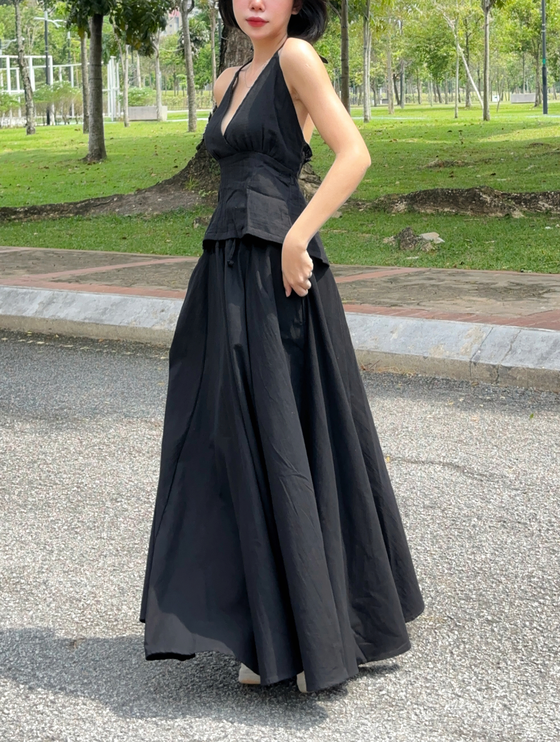 2 way balloon skirt - Black – Himawari Studio 2 way balloon skirt - Black – Himawari Studio