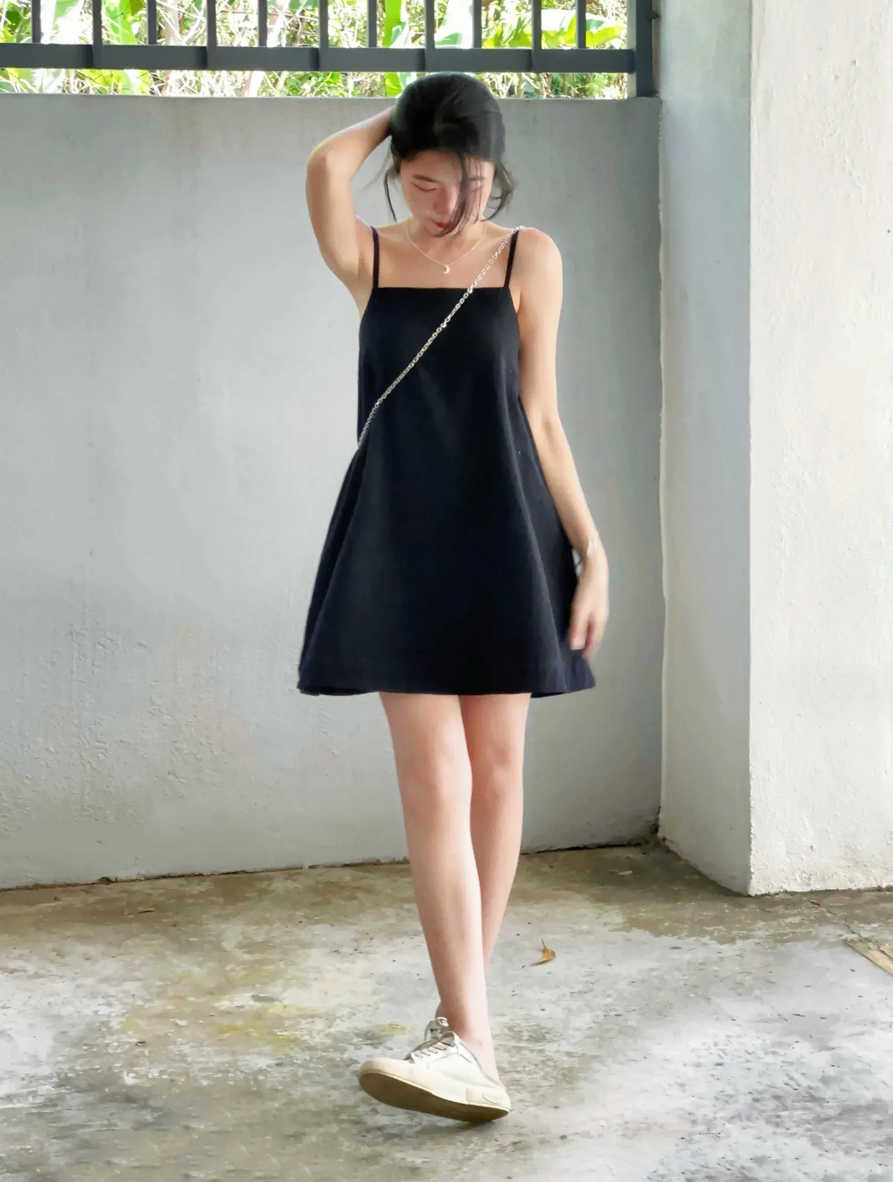 葵-website-linen-flat-dress-black-1