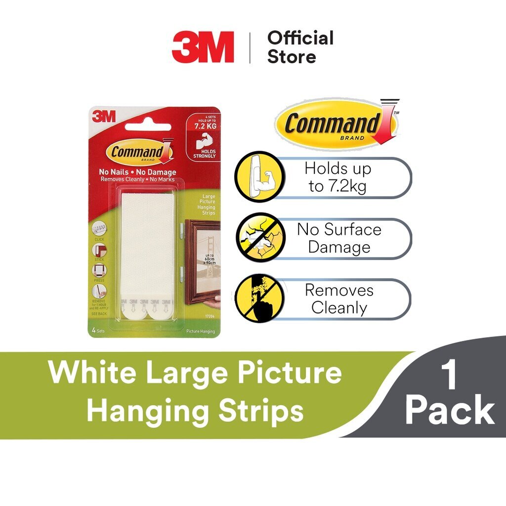 Command Damage-Free Removable Large Picture Hanging Strips