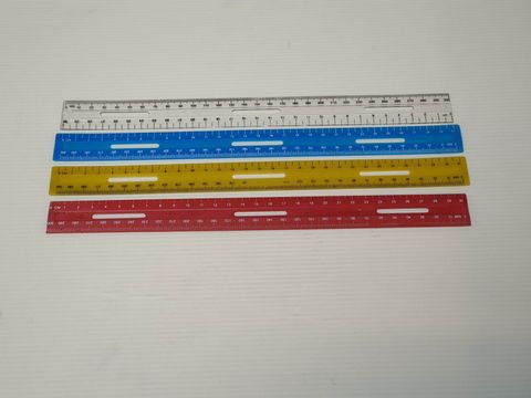 Pembatas Ruler 12inch 30cm Plastic Ruler / Pembaris Murid Plastik Warna Budget Economy ...