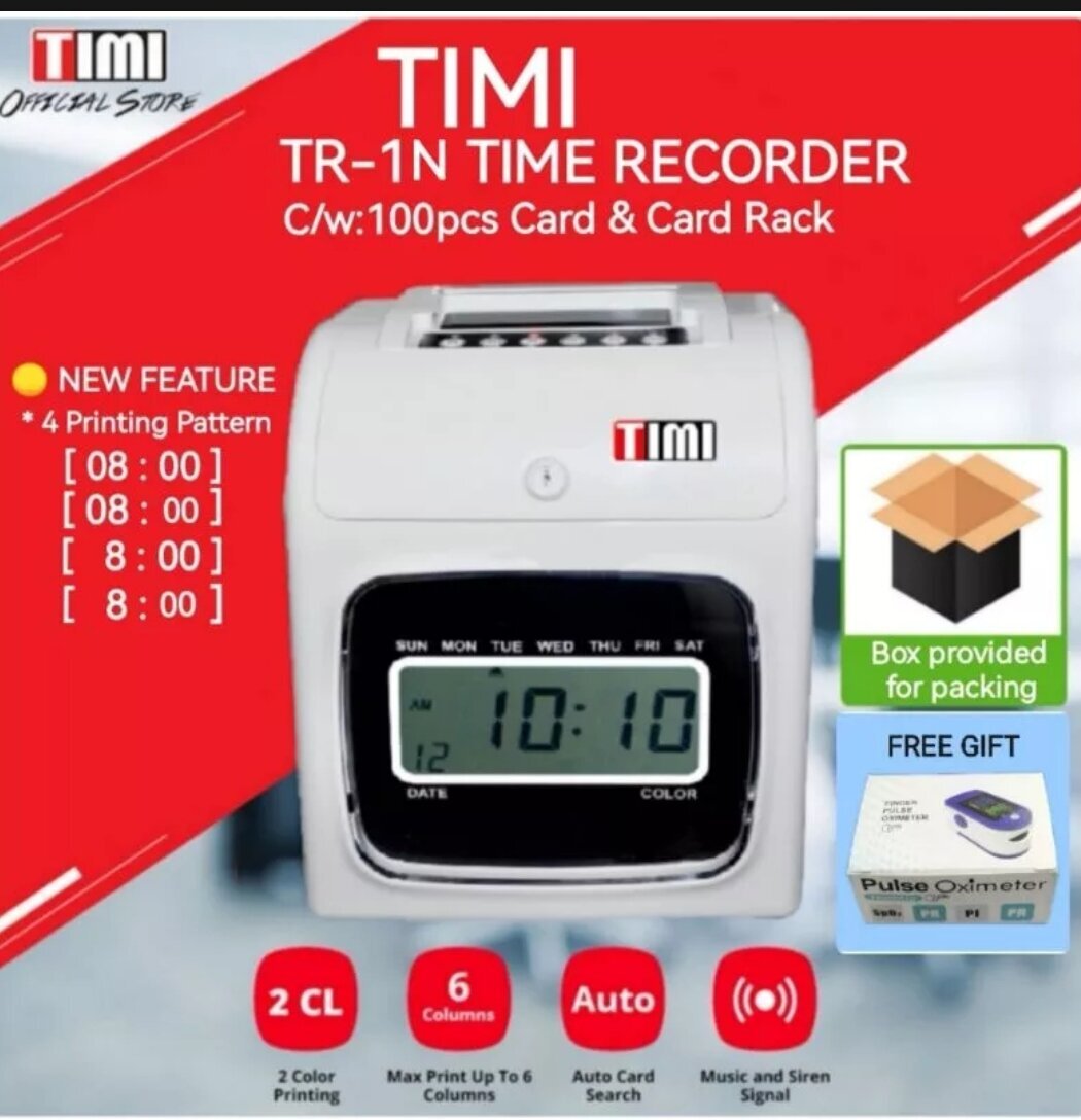 TIMI TR1A Analog or TR1N Digital ELECTRONIC TIME RECORDER Punch Card Machine Time Clock Attendence M