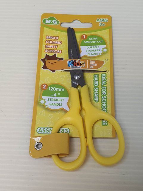 M&G Kids Scissors 135mm with Elastic Force AGE 3+ ASS913A6 Safety Plastic  Scissors Creative Elastic Kindergarten Children Manual Paper-cutting DIY  Paper-cutting Scissors