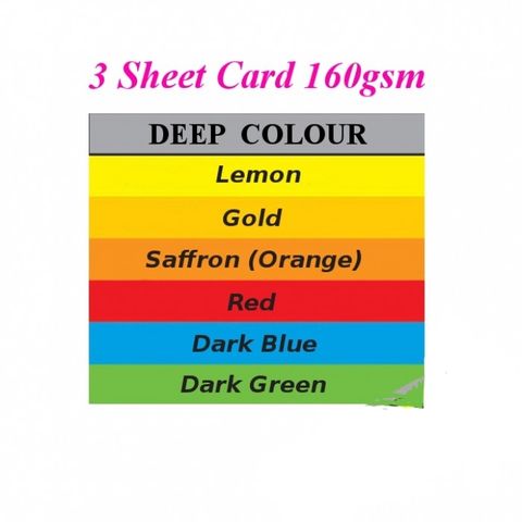 A3 160gsm 3sheet 6sheet Card 160 GSM Light or Dark Colour (100'S ...