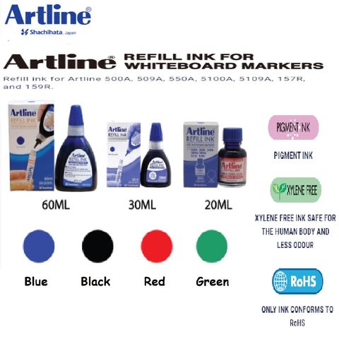 Artline whiteboard marker refill ink 30ml or 60ml – LuckyTulis
