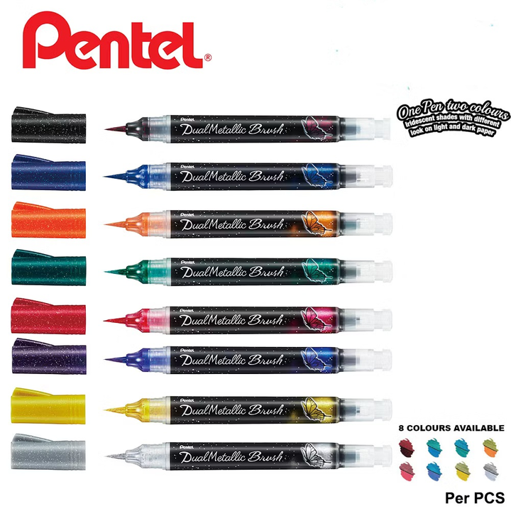 Pentel dual metallic brush 08