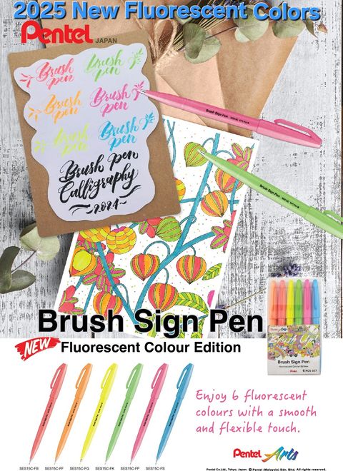 SES15C-Brush-Sign-Fluorescent-Pen-A4-FA1