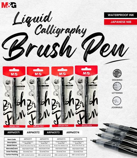 ARPM3171-72-73-74-BRUSH PEN LIQUID CALLIGRAPHY(CARD)