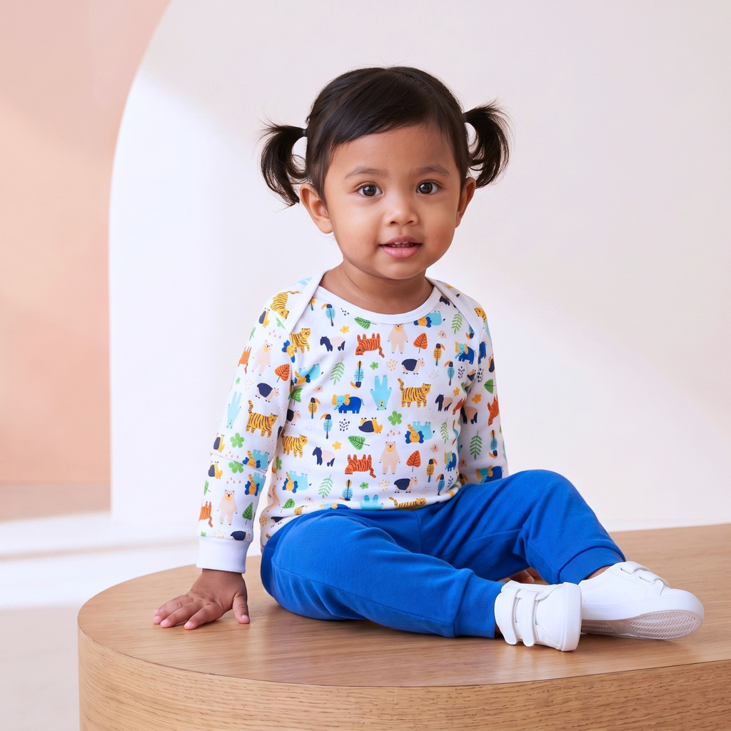 Toddler in Jungle Jamboree Pyjama
