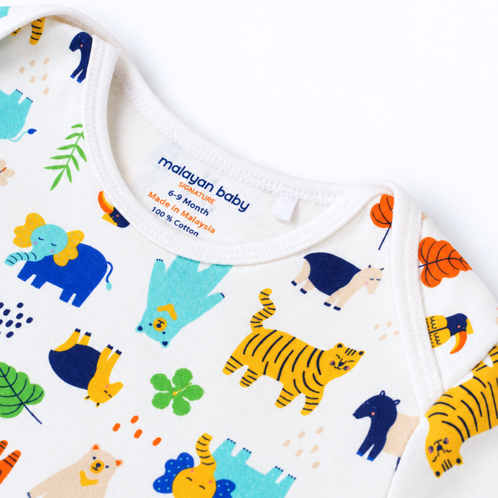 Jungle Jamboree Malaysian wildlife baby and toddler pyjamas