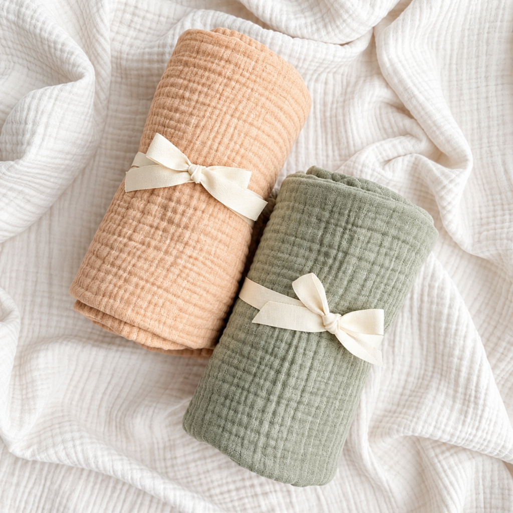 100-cotton-gauze-hooded-towel-sage-green-fawn-orange