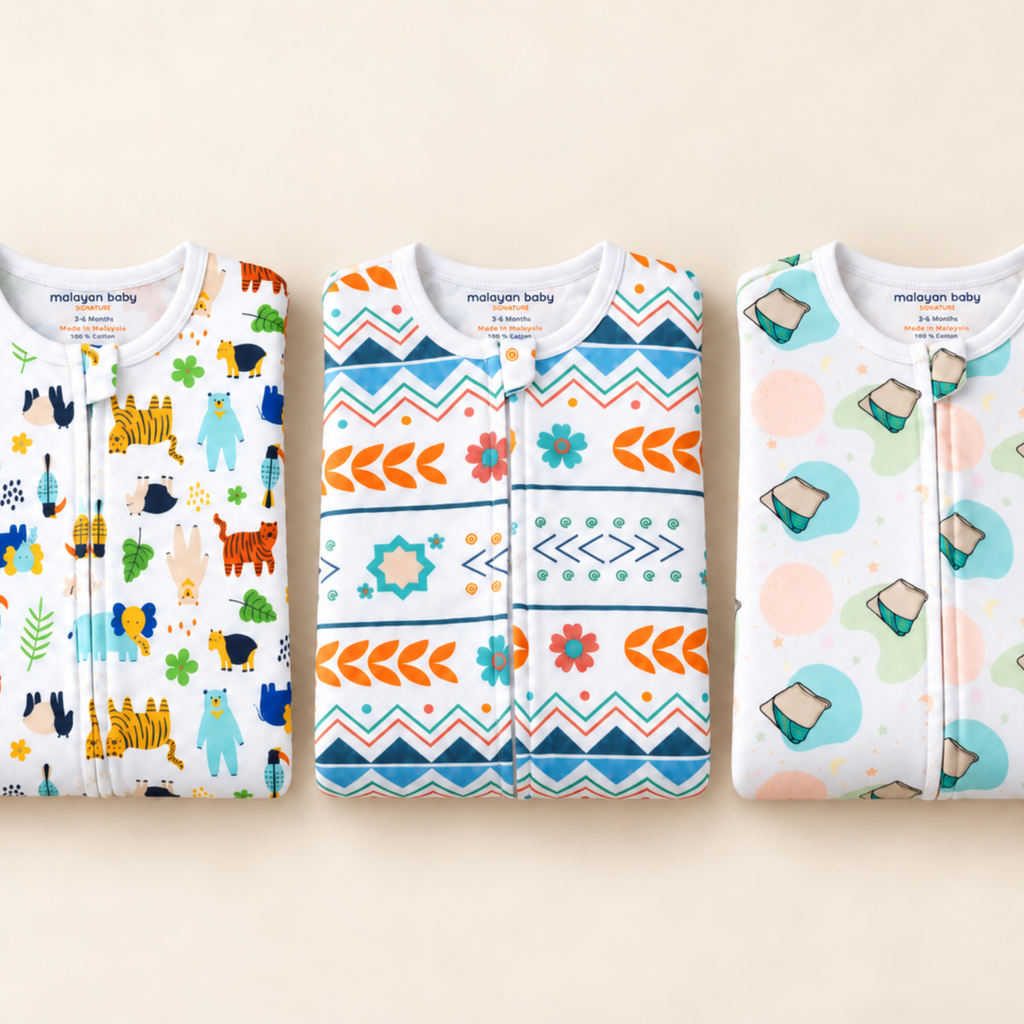 closeshoot of malayan baby signature sleepsuit