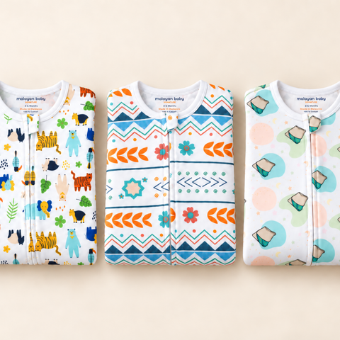 closeshoot of malayan baby signature sleepsuit