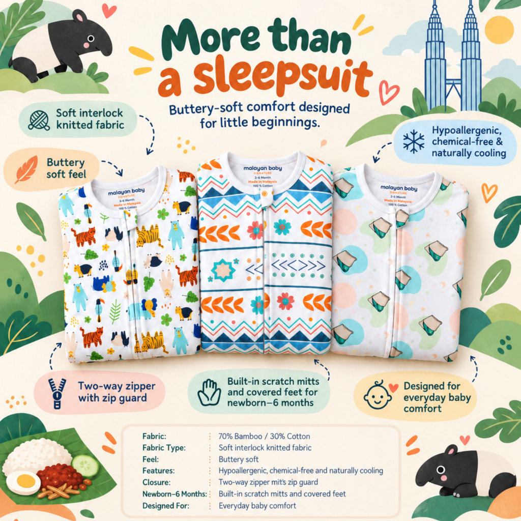 malayan baby signature sleepsuit description