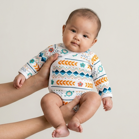 Baby in Malayan Baby Kimono Romper