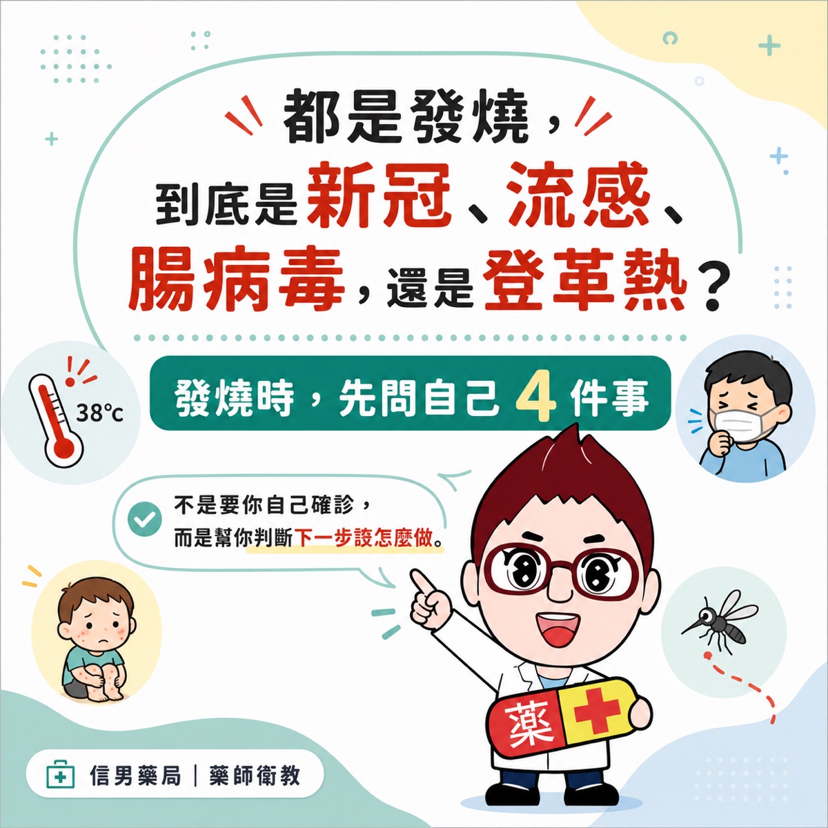 發燒到底是新冠、流感、腸病毒還是登革熱？4個問題先幫自己分流