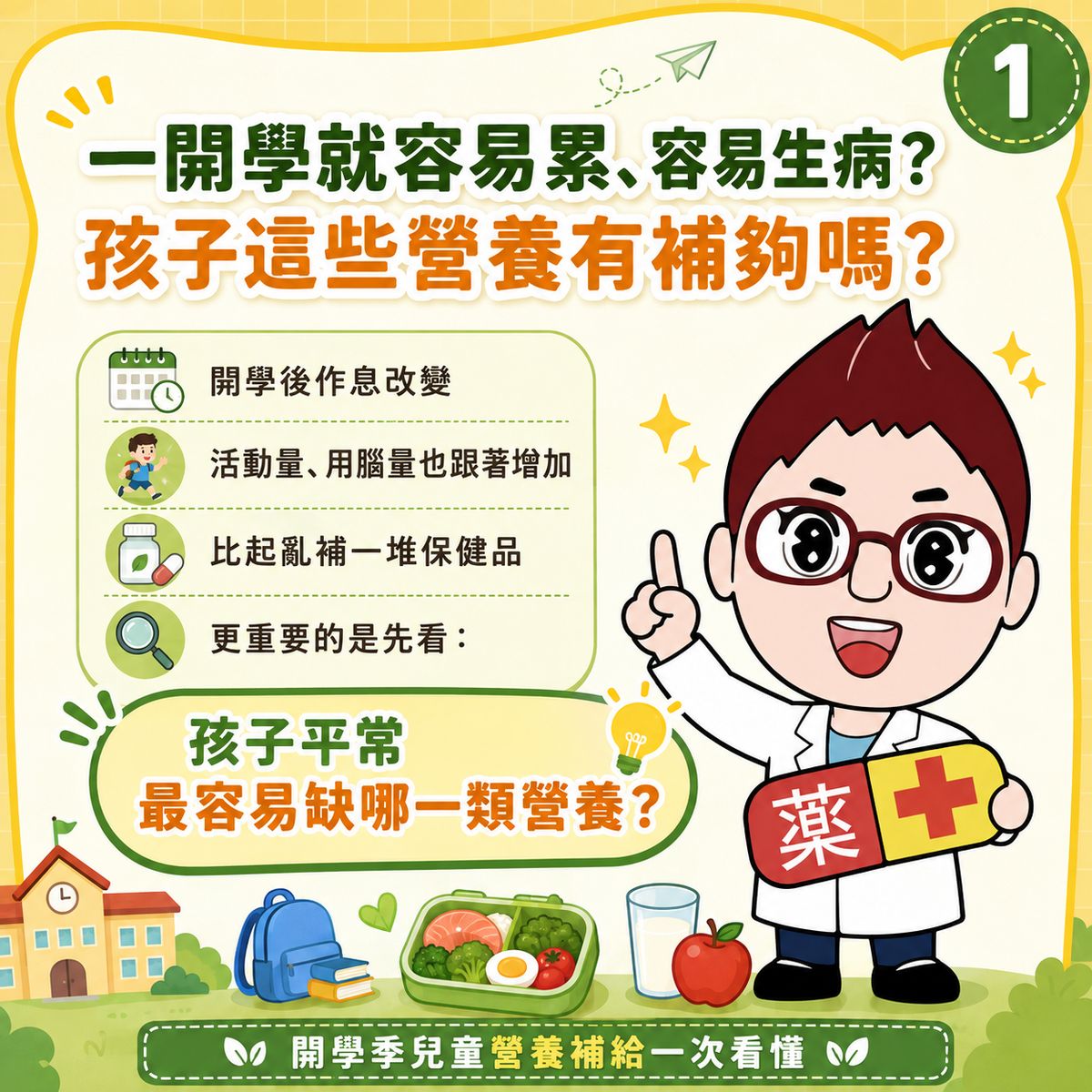開學後孩子營養補充建議