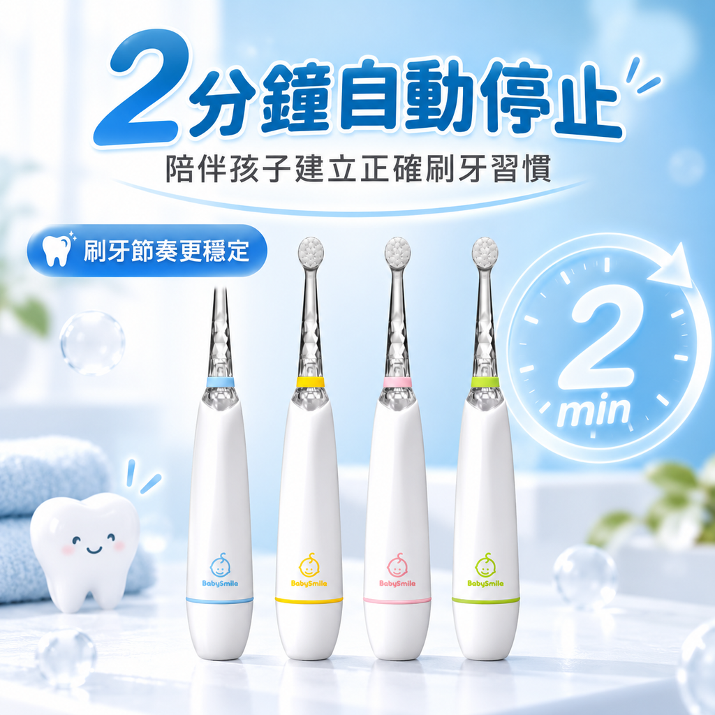 BabySmile_S206兒童音波電動牙刷_４