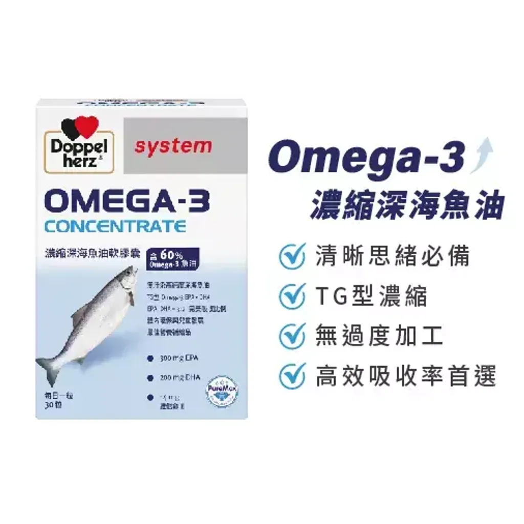 Omega-3濃縮深海魚油軟膠囊｜高濃度魚油