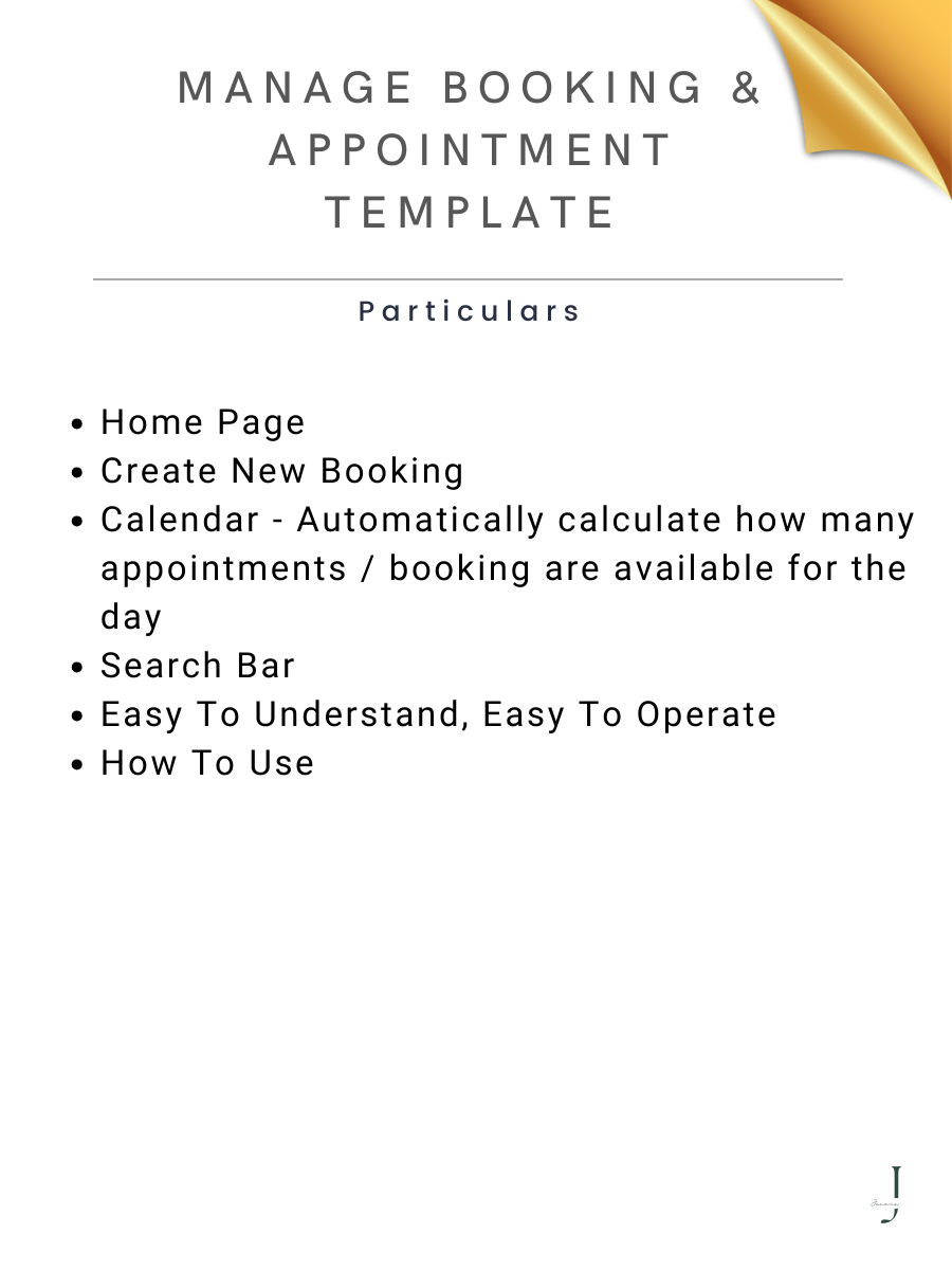 Manage Booking & Appointment Template details