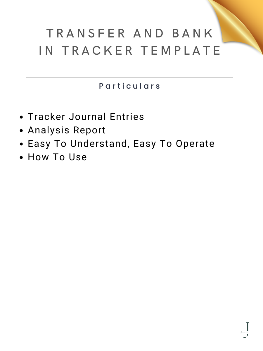 Transfer and Bank In Tracker Template DETAILS
