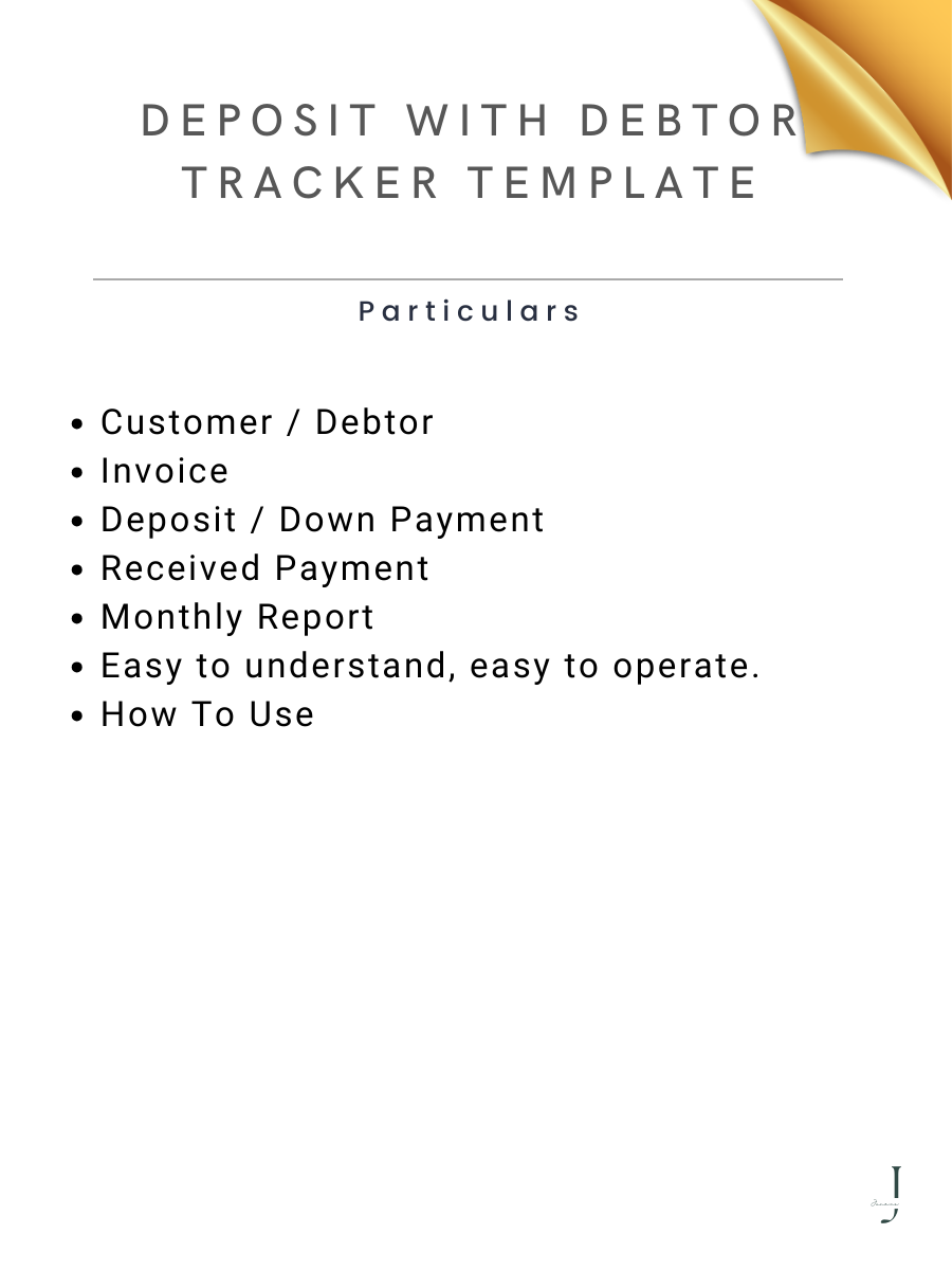 Deposit With Debtor Tracker Template details