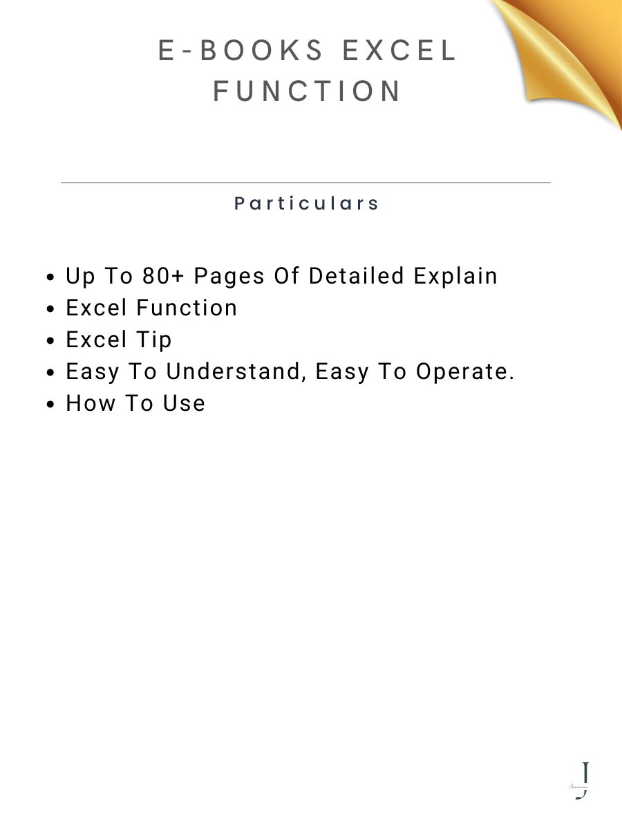 E-books Excel Function details