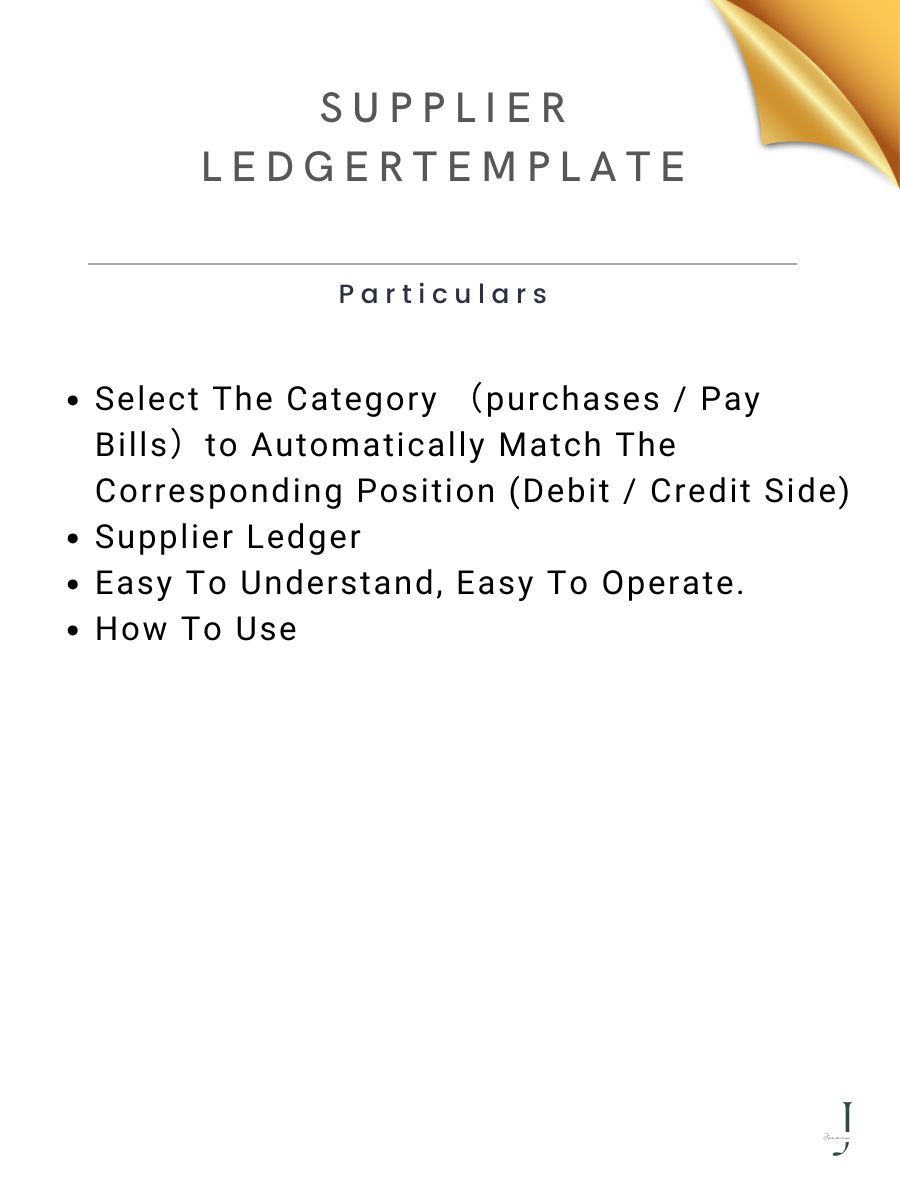 Supplier LedgerTemplate details