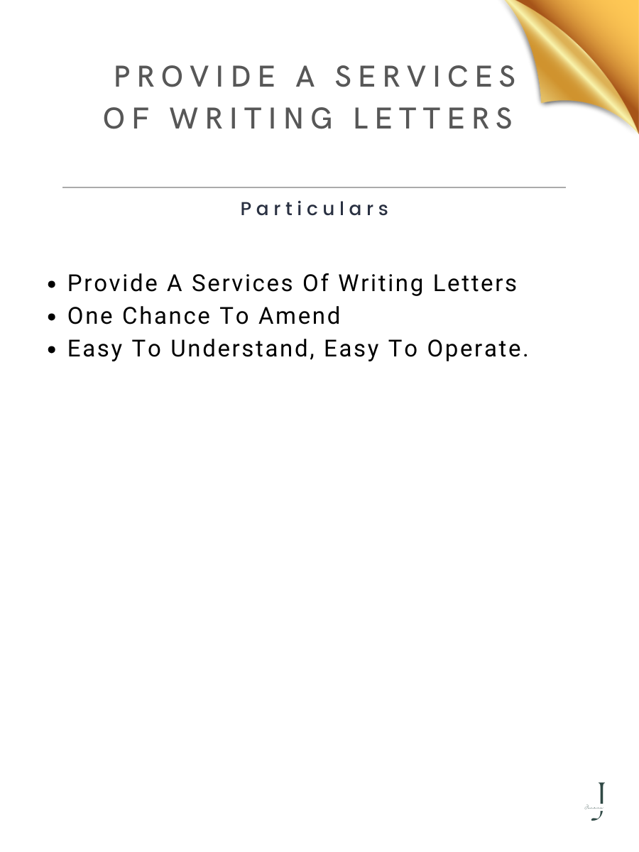 Provide A Services Of Writing Letters details