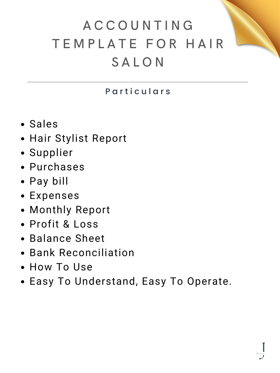 Accounting Template For Hair Salon details
