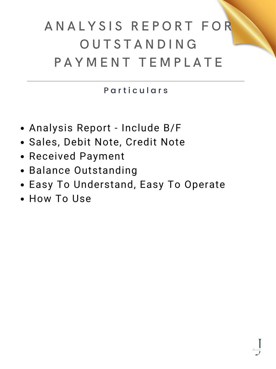 Analysis Report For Outstanding Payment Template details