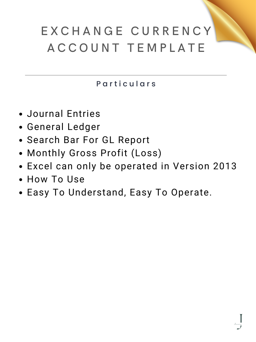 Exchange Currency Account Template details