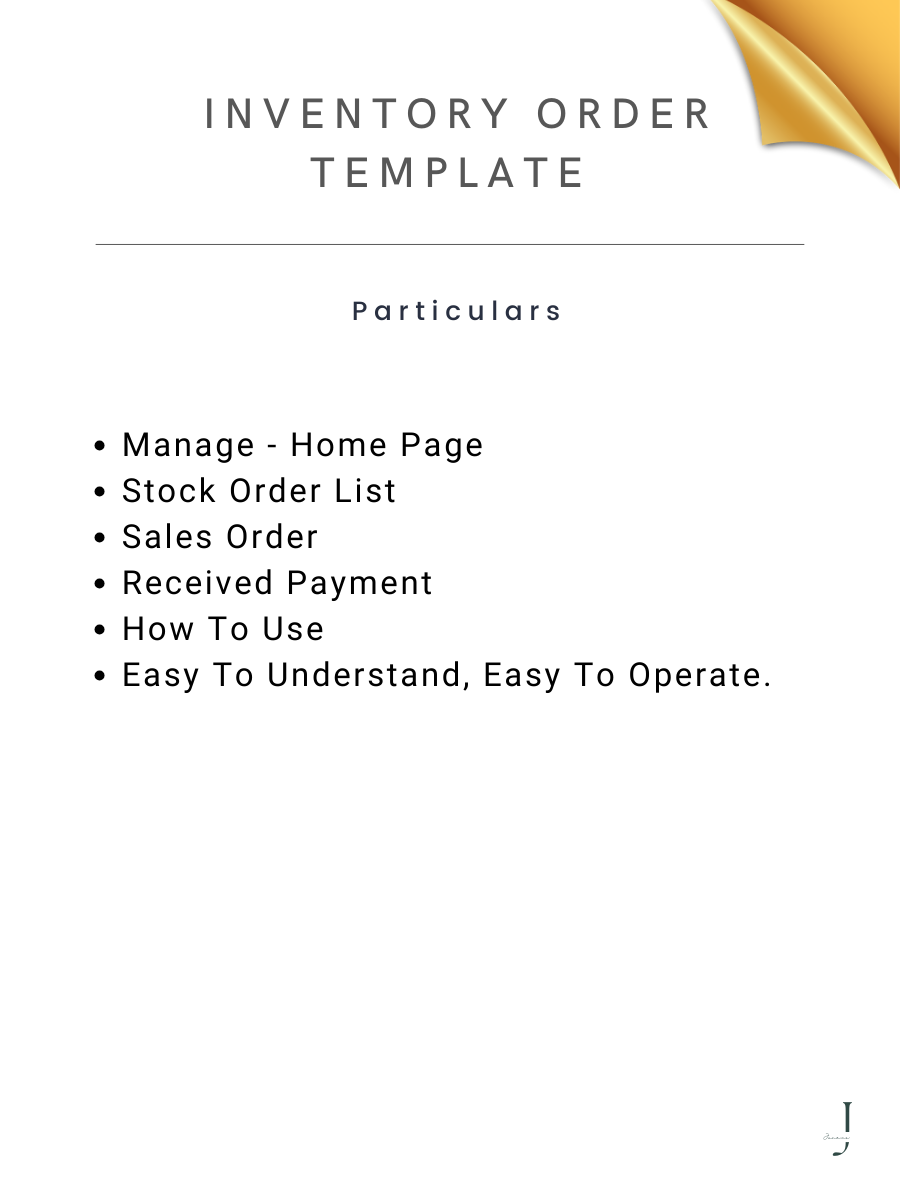 Inventory Order Template